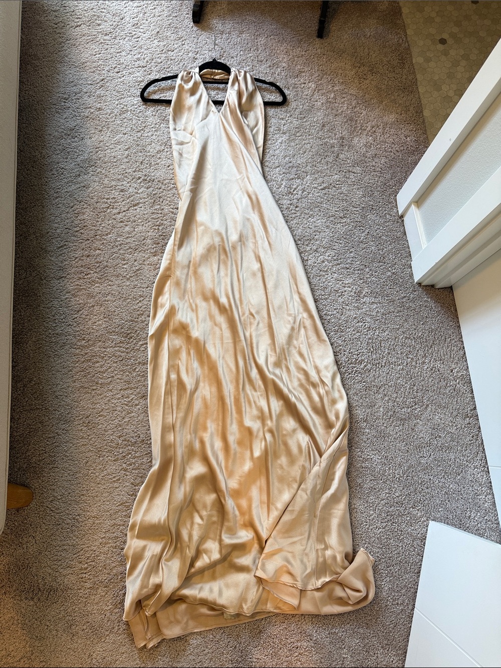 Show Me Your MuMu Champagne Satin Maxi Dress
